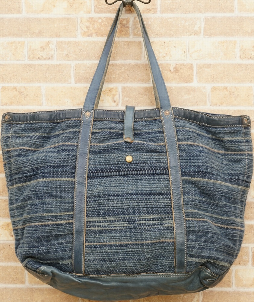 (���֥륢���륨��) RRL �������� �꿥�� ����ǥ��� �֥�󥱥å� �ȡ��� Handwoven Indigo Blanket Tote