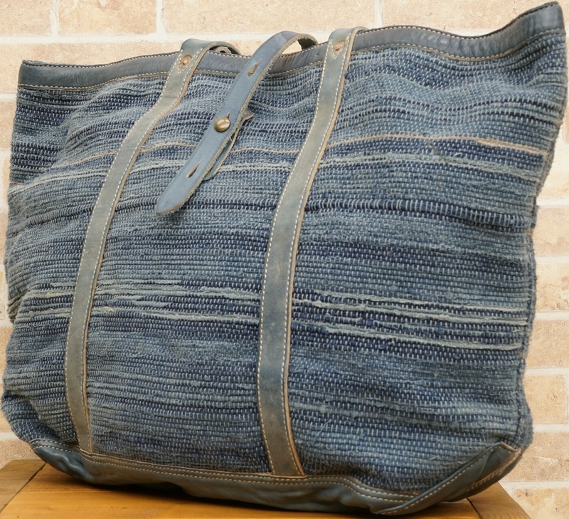 (���֥륢���륨��) RRL �������� �꿥�� ����ǥ��� �֥�󥱥å� �ȡ��� Handwoven Indigo Blanket Tote