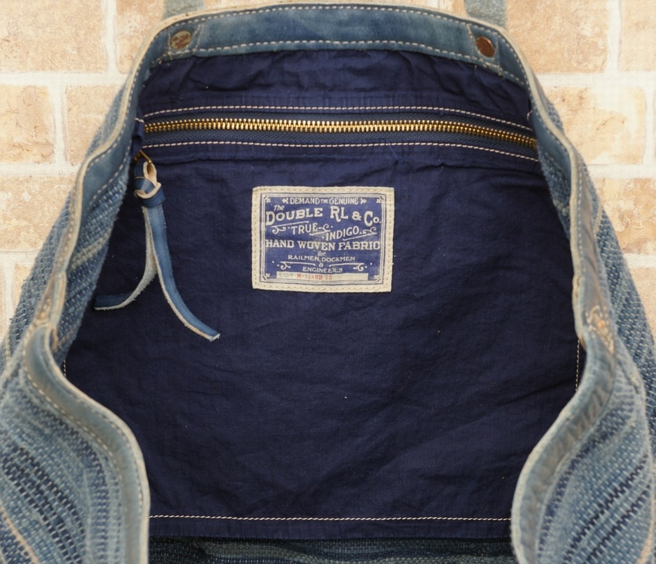 (���֥륢���륨��) RRL �������� �꿥�� ����ǥ��� �֥�󥱥å� �ȡ��� Handwoven Indigo Blanket Tote