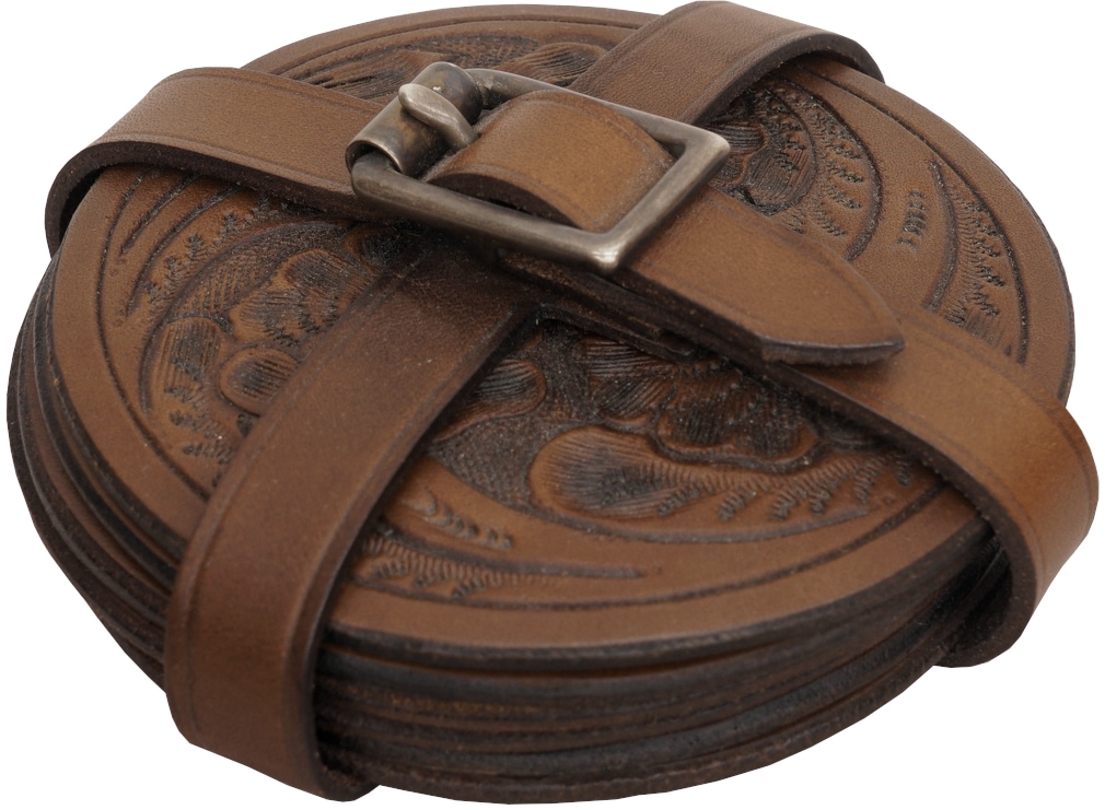 (֥륢륨) RRL ϥɥᥤ ġ ӥ 쥶  Hand-Tooled Leather Coaster