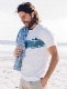 FAHERTY BRAND (�ե���ƥ� �֥���) �ϥ�ɥڥ���� �ݥ��å� T����� ������ �ץ��� �ۥ磻�� ��� Surf Stripe Pocket Tee