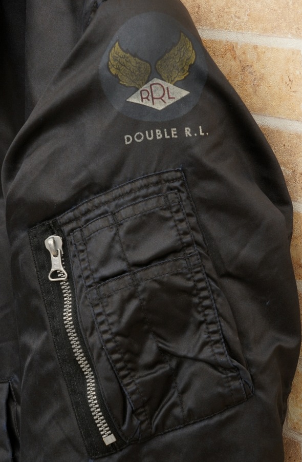 (���֥륢���륨��) RRL �ĥ��� �ե饤�� ���㥱�å� �֥�å� ��� Twill Flight Jacket