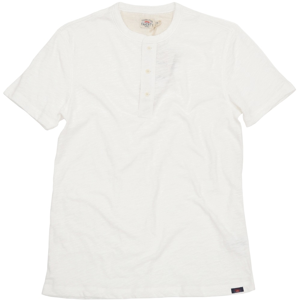 FAHERTY BRAND (եƥ ֥) Ⱦµ إ꡼ ۥ磻 ŷܥ  Short Sleeve Heather Henley White
