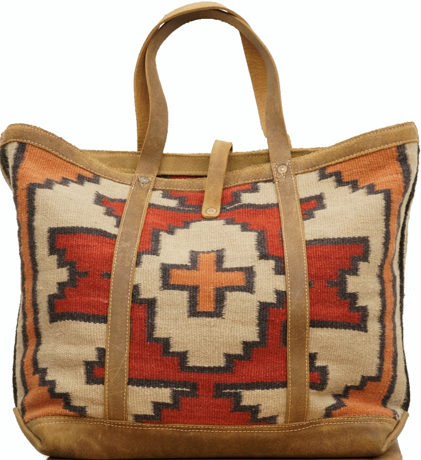 (���֥륢���륨��) RRL �ͥ��ƥ����� �饰 x �����ϥ��� �ȡ��ȥХå� Hand Woven Rug Cowhide Tote