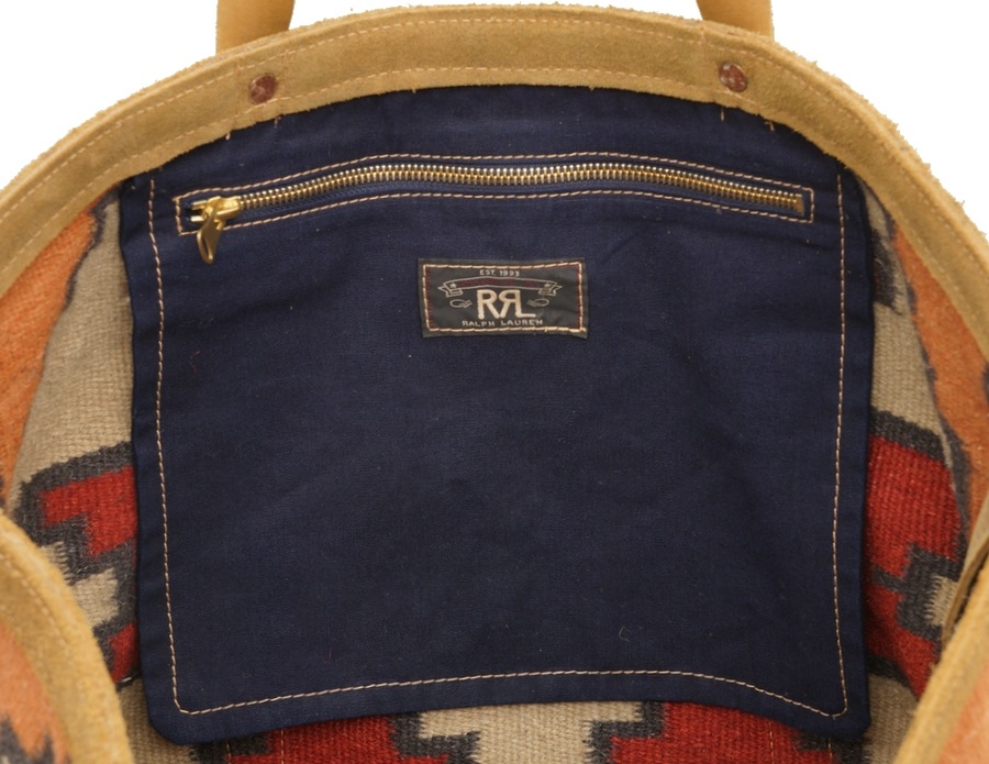 (���֥륢���륨��) RRL �ͥ��ƥ����� �饰 x �����ϥ��� �ȡ��ȥХå� Hand Woven Rug Cowhide Tote