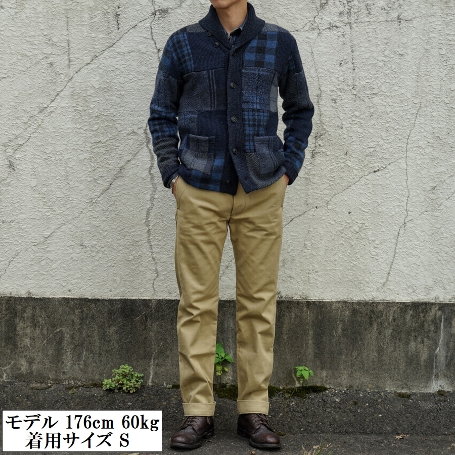 (���֥륢���륨��) RRL ����ǥ��� �ѥå���� �����ǥ����� �������� �����ߥ� �֥��� ��� Indigo Patchwork Cardigan