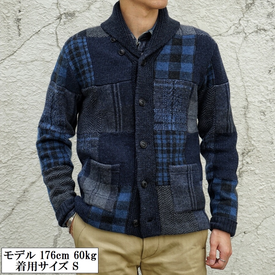 (���֥륢���륨��) RRL ����ǥ��� �ѥå���� �����ǥ����� �������� �����ߥ� �֥��� ��� Indigo Patchwork Cardigan