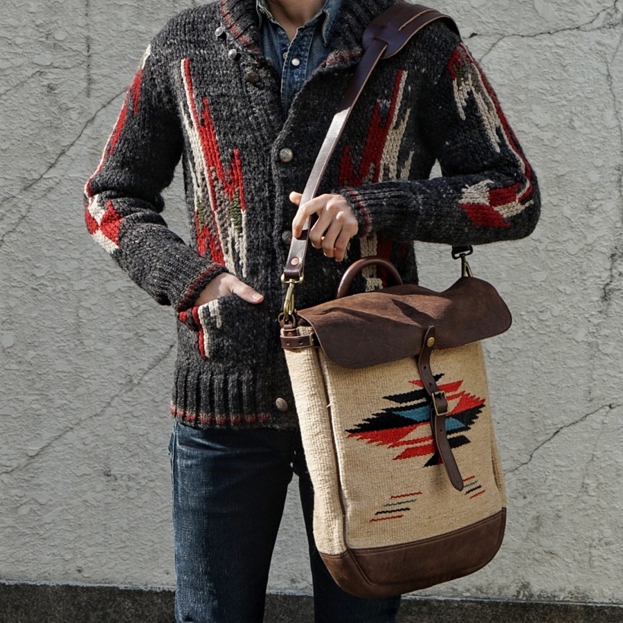 (���֥륢���륨��) RRL �쥶�� �ϥ�ɥ����֥� �饰 �������� �Хå� �ͥ��ƥ��� Hand Woven Leather Bag