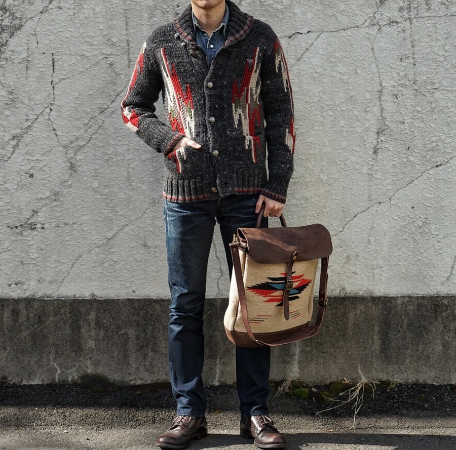 (���֥륢���륨��) RRL �쥶�� �ϥ�ɥ����֥� �饰 �������� �Хå� �ͥ��ƥ��� Hand Woven Leather Bag
