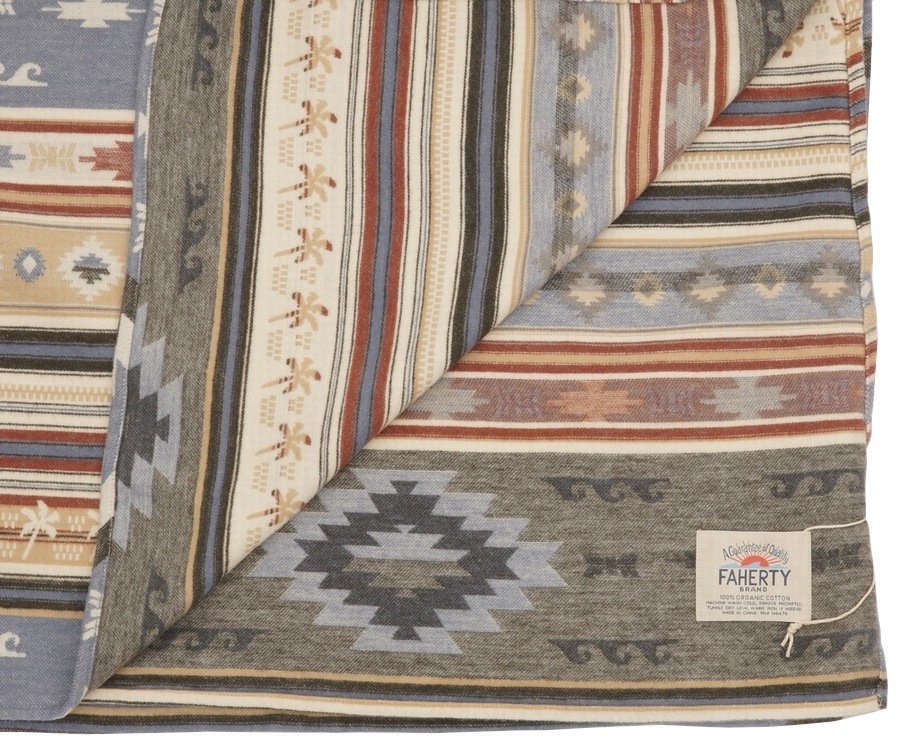 FAHERTY BRAND (ファリティ ブランド) Adirondack ブランケット コットン ネイティブ柄 Palm Isle