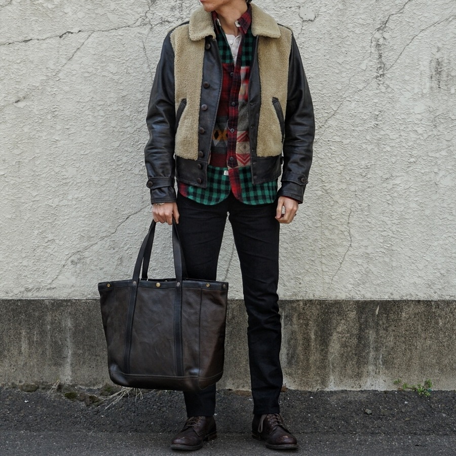 (���֥륢���륨��) RRL �����ꥢ��쥶�� �ϥꥹ �ȡ��� �֥�å� Leather Harris Tote