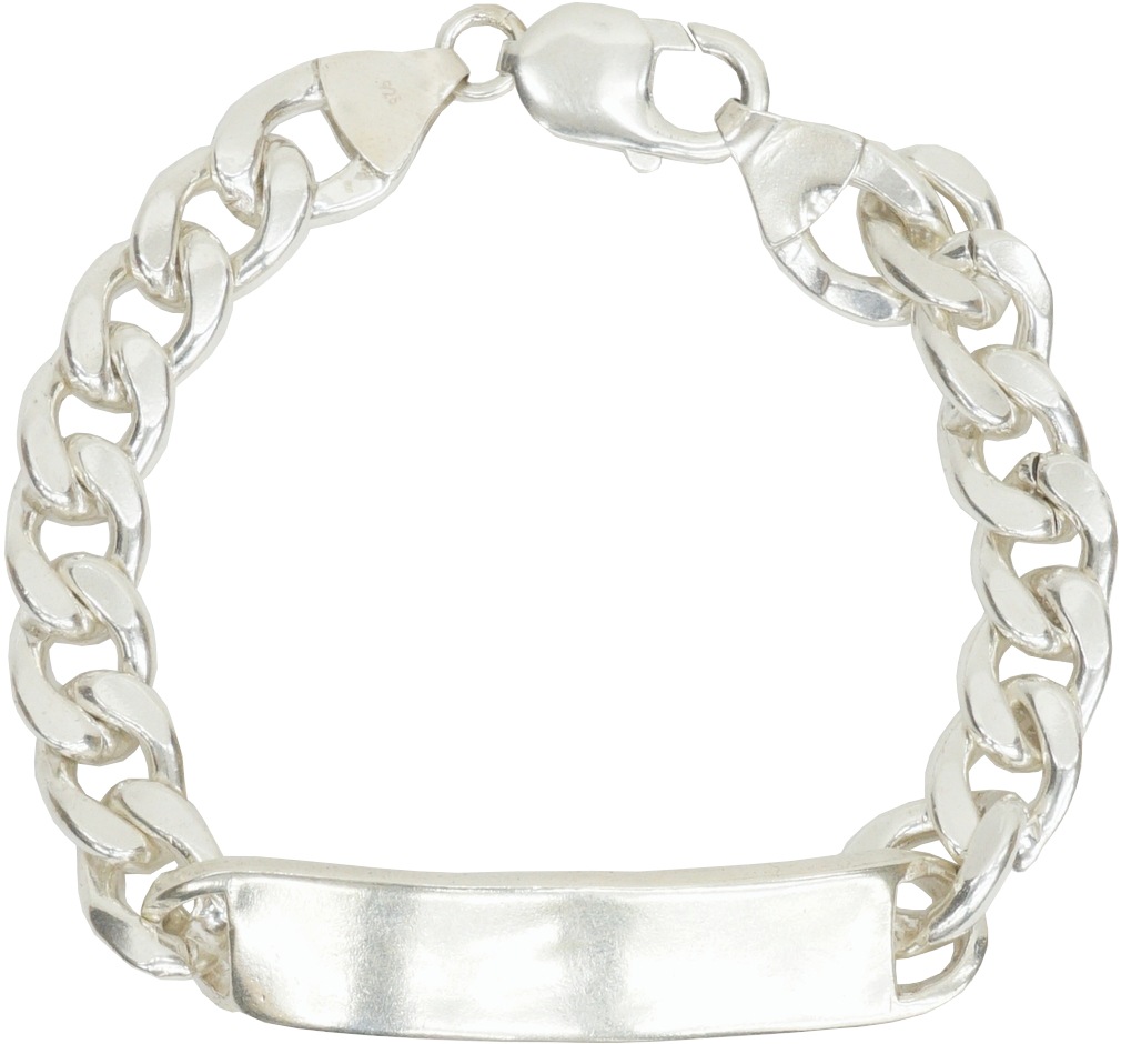 LHN Jewelry(륨 奨꡼) ϥɥᥤ ID ֥쥹å ץ졼 С Plain ID Bracelet Silver