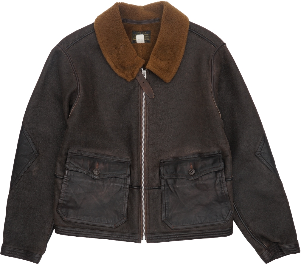 ダブルアールエル) RRL レザートリム シアリング ジャケット ブラウン