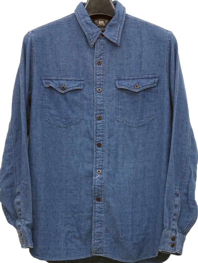 RRL ワークシャツ　INDIGO インディゴ染　size:M ダブルアールエル) RRL 本藍染め インディゴ ワークシャツ メンズ
