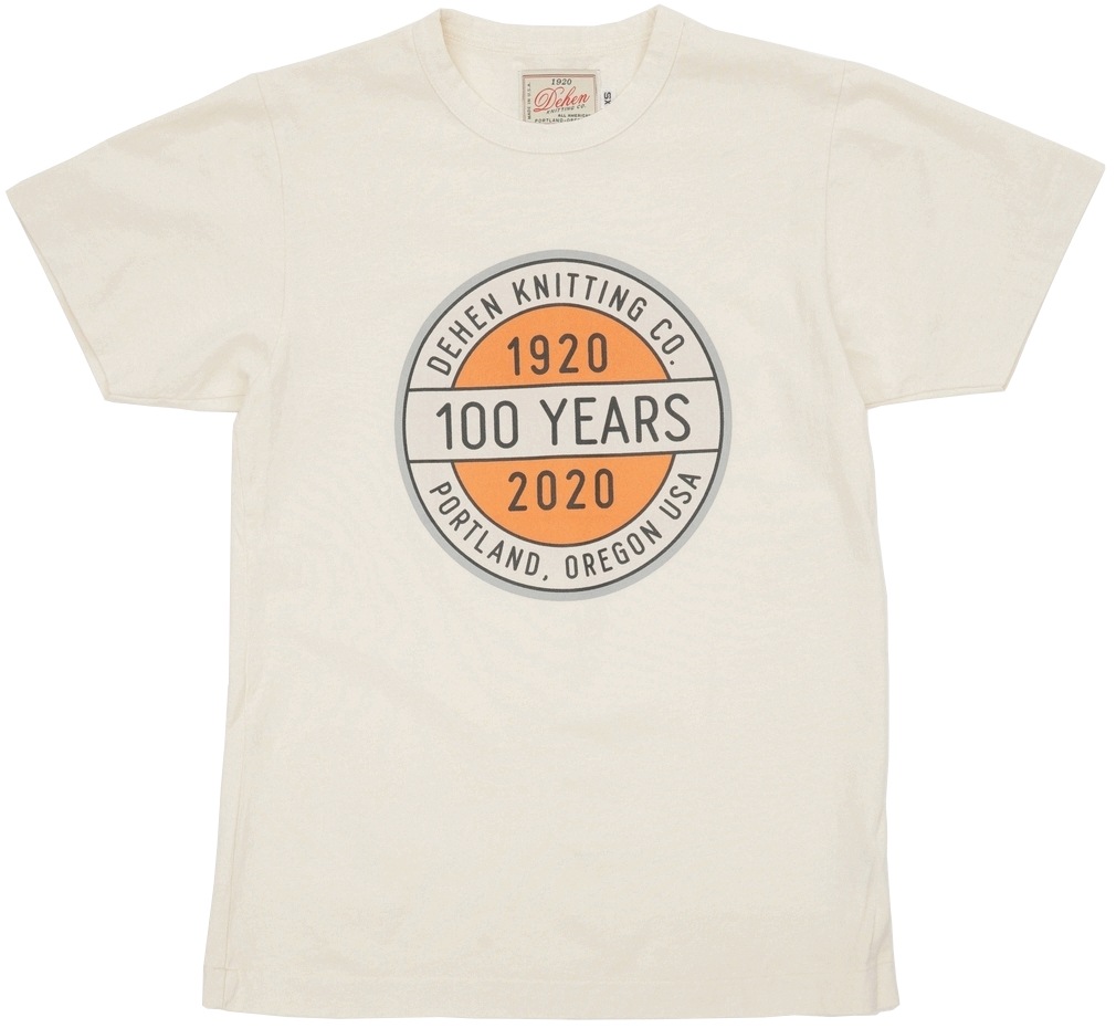 送料分 RRL プリント Tシャツ クリーム色 Dehen 1920(デーヘン) 創業100周年