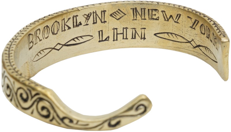 LHN Jewelry(륨 奨꡼) ƹ ϥɥᥤ  ߥ  Х󥰥 ֥쥹å ֥饹 Straight Razor Cuff Brass