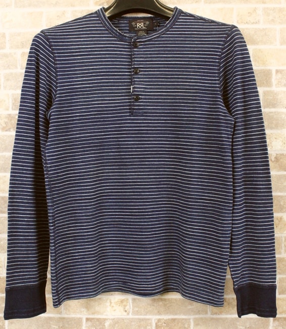 RRL / ダブルアールエル インディゴ染め ヘンリー Tシャツ 長袖 S 