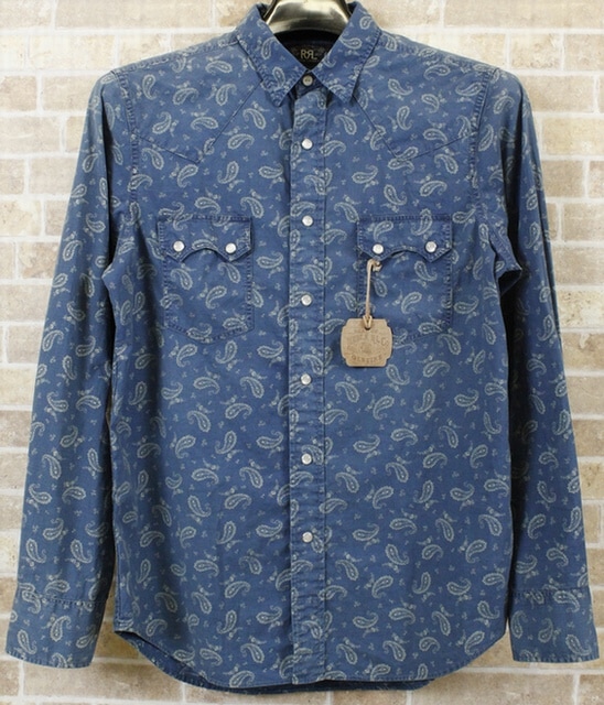 RRL / ダブルアールエル ペイズリー ウェスタン シャツ 日本製 藍染め