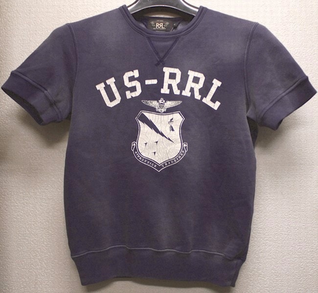 RRL ダブルアールエル　スウェットtシャツ　半袖トレーナー　ラルフローレン RRL / ダブルアールエル 両V 半袖 スウェット ウォッシュド