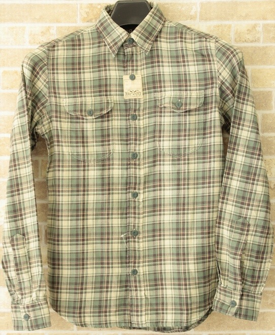 ダブルアールエル) RRL Lee Workshirt チェック ワークシャツ グリーン 