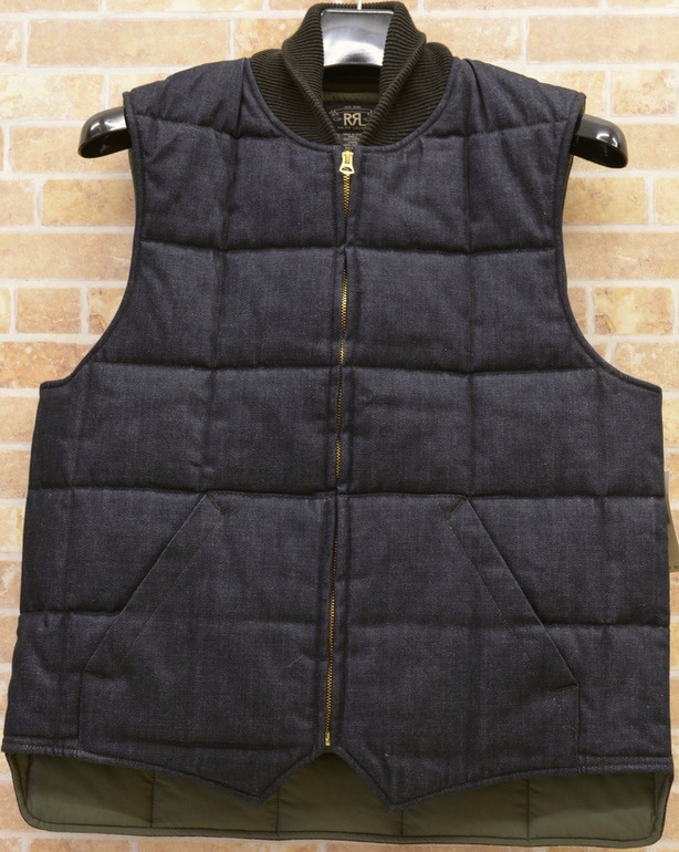 ダブルアールエル) RRL キルテッド デニム Irving ベスト L Quilted 