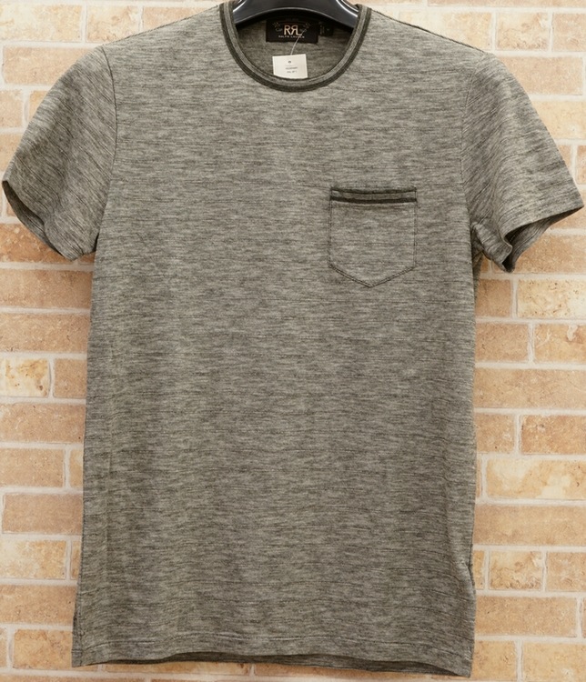 RRLブラックインディゴカットソー ダブルアールエル) RRL ブラック インディゴ ストライプ ド コットン T