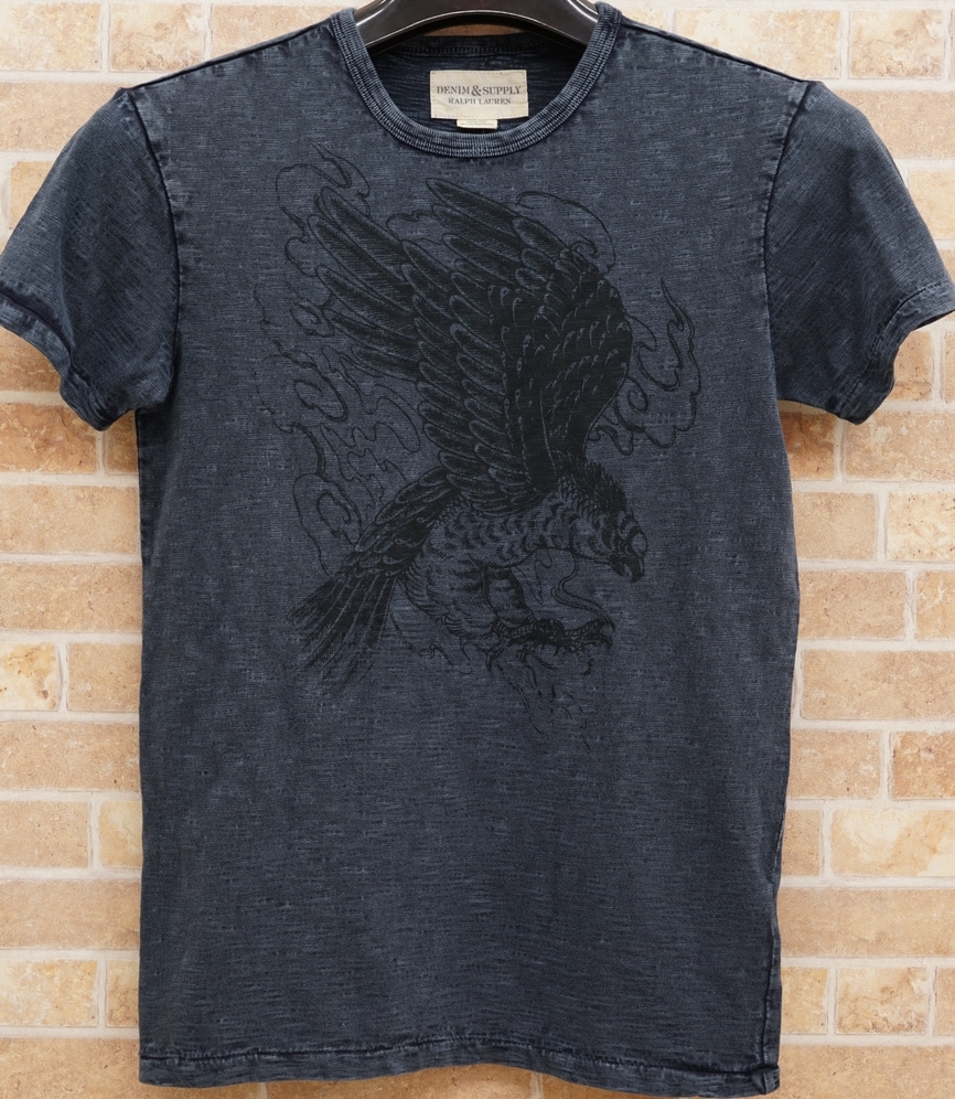 ���ե������ Denim&Supply �ǥ˥�����ץ饤 ����ǥ��� �ۡ��� T����� L Indigo Hawk Tee