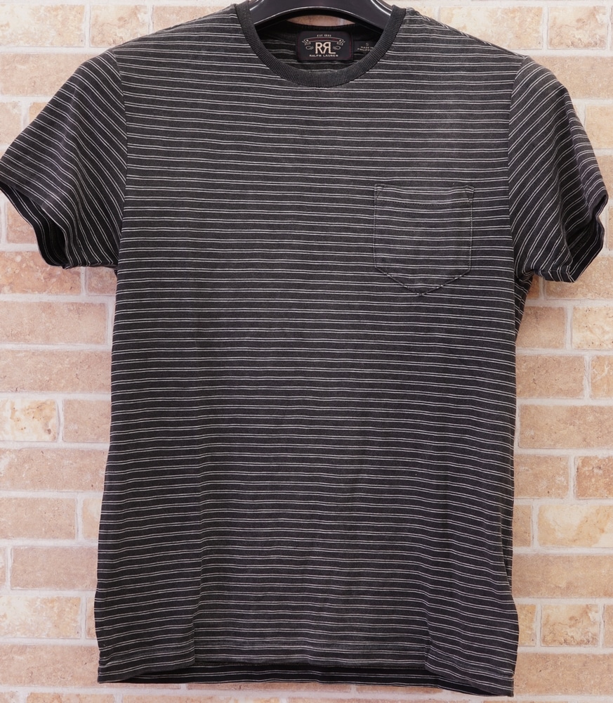 (���֥륢���륨��) RRL ���롼�ͥå� �ݥ��å� T����� �֥�å�����ǥ���  Crewneck Pocket T