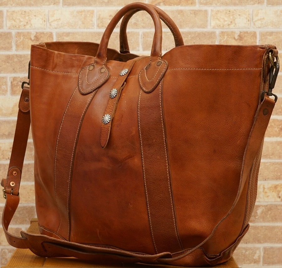 (֥륢륨) RRL ǥȥ쥹 쥶 ȡ Distressed Leather Tote Brow