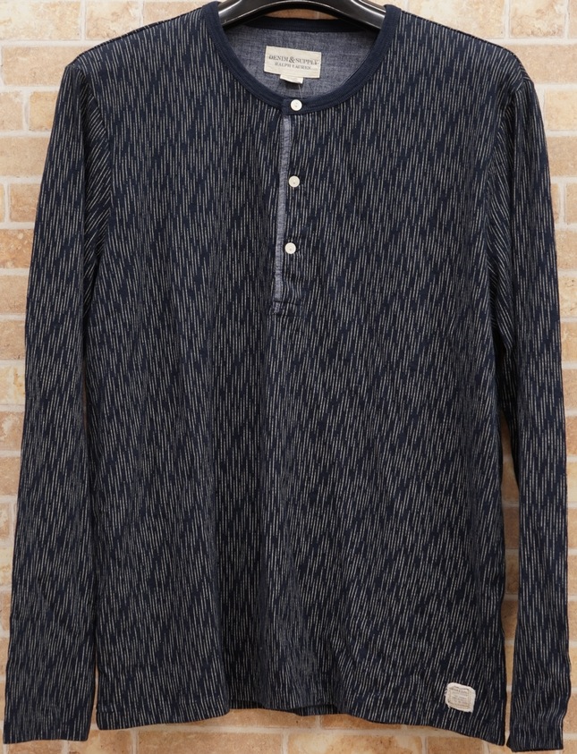 ���ե������ Denim&Supply �ǥ˥�����ץ饤 ����ǥ��� ������ �����å� �إ�꡼ XXL Indigo-Dyed Ikat Henley