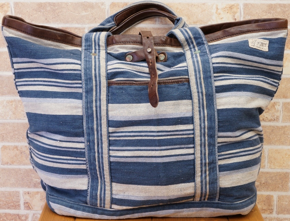 ローレンラルフローレン ストライプ ラージ ボーダートート ラルフローレン) Ralph Lauren striped tote キャンバス x