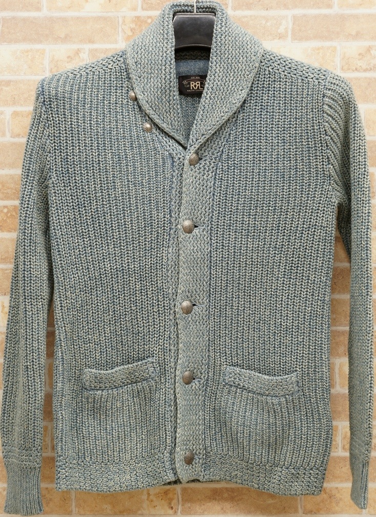 (֥륢륨) RRL ǥ åȥ ͥ ǥ  ܥ XS Indigo cotton linen cardigan