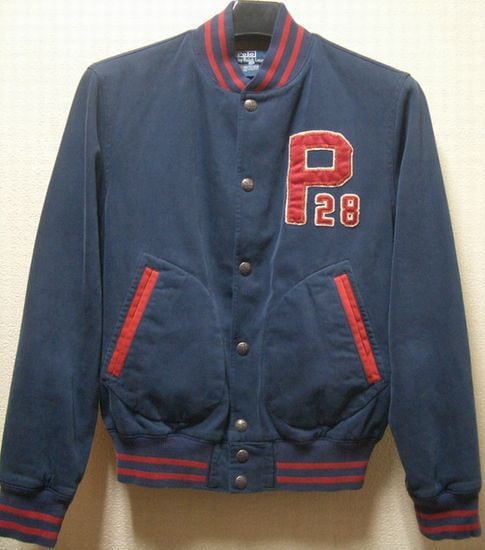 ラルフローレン　スタジャン 楽天市場】ポロ ラルフローレン メンズ レザー切替 スタジアム