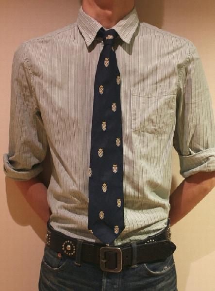 ラルフローレン / Ralph Lauren エンブレム 刺繍 ネクタイ HAND MADE