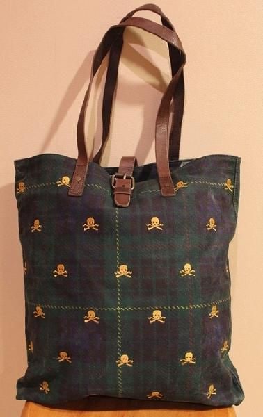 RUGBY / ラルフローレン ラグビー タータンチェック スカル トート