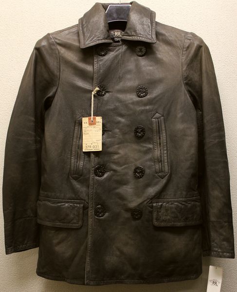 RRL(ダブルアールエル) イタリアンレザー 10ボタン ピーコート  