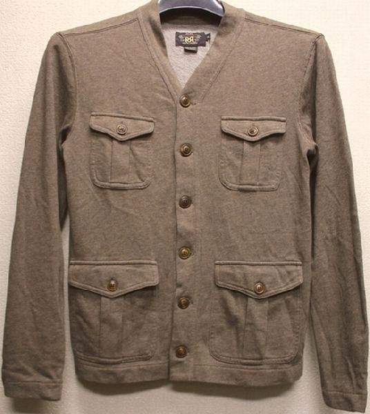 RRL フレンチテリー スウェット カーディガン S ブラウン ミリタリー RRL / ダブルアールエル フレンチテリー スウェット カーディガン