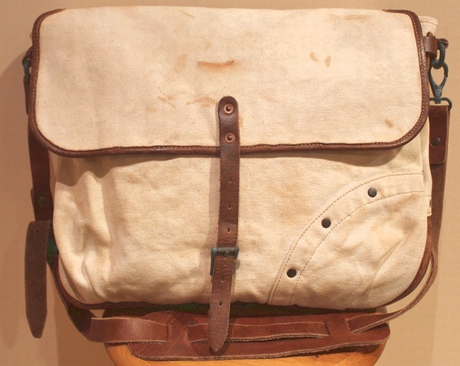 RRL(ダブルアールエル) ダック地×レザー メッセンジャーバッグ