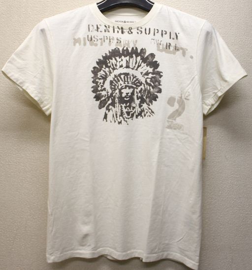 ���� DENIM&SUPPLY �ǥ˥�&���ץ饤 ����ǥ����� ���ƥ󥷥� ���� �ץ��� �ԥ���� ���եۥ磻�� S