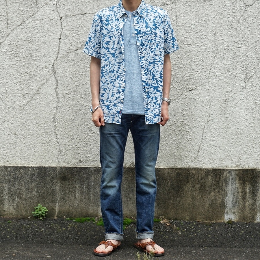 FAHERTY BRAND (�ե���ƥ� �֥���) Playa �ܥ��˥���ץ��� Ⱦµ ����� �ե����ǥ� �֥롼 ��� Faded Blue Botanical