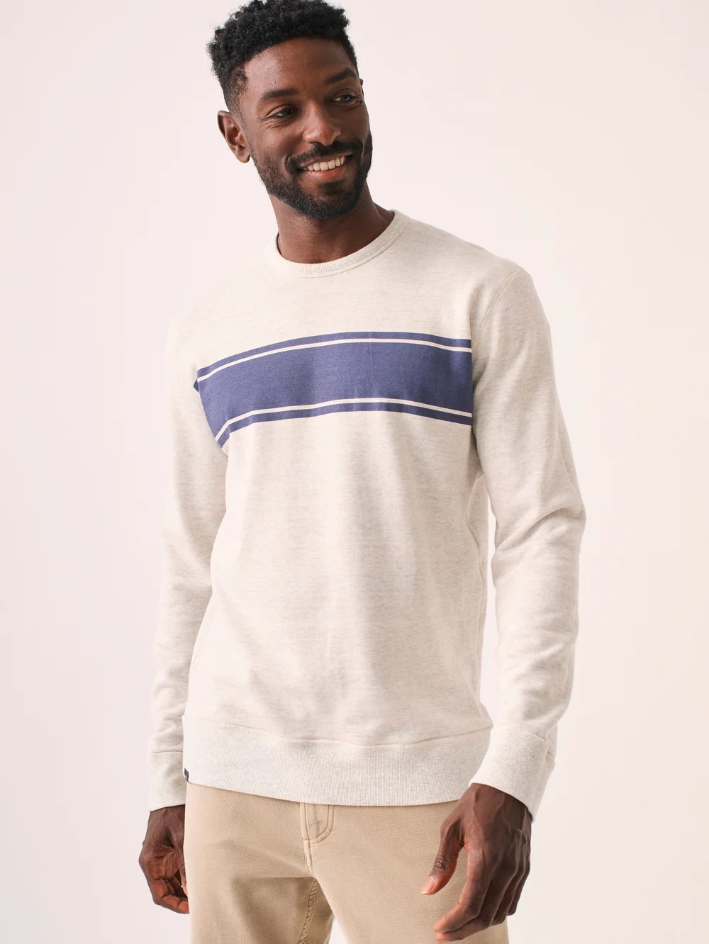 FAHERTY BRAND (�ե���ƥ� �֥���) ��С����֥� �饤�ȥ������� �ե����ƥ꡼ ���롼�ͥå� �������å� �ۥ磻�� x �֥롼 Reverse French Terry Crewneck