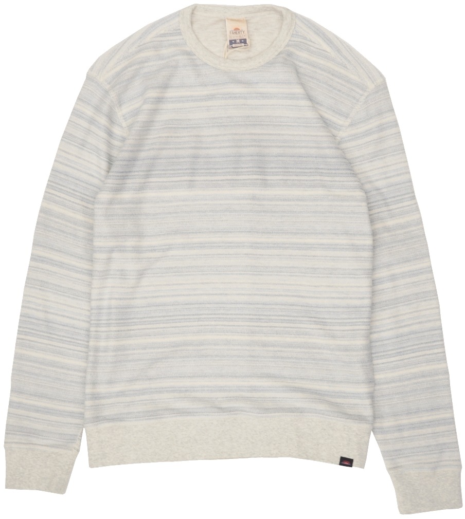 FAHERTY BRAND (�ե���ƥ� �֥���) ��С����֥� �饤�ȥ������� �ե����ƥ꡼ ���롼�ͥå� �������å� �ۥ磻�� x �֥롼 Reverse French Terry Crewneck