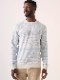 FAHERTY BRAND (�ե���ƥ� �֥���) ��С����֥� �饤�ȥ������� �ե����ƥ꡼ ���롼�ͥå� �������å� �ۥ磻�� x �֥롼 Reverse French Terry Crewneck