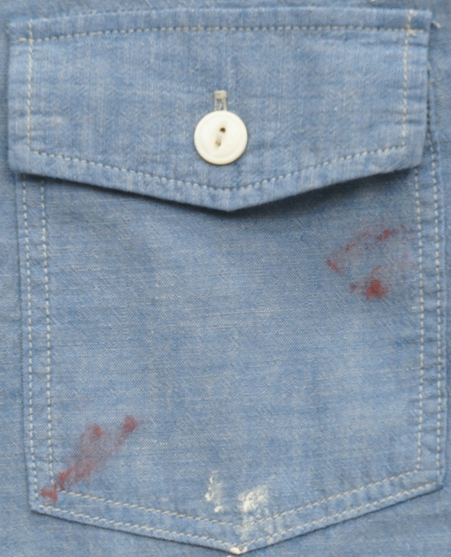 (���֥륢���륨��) RRL ���������� �����֥졼 �������� �ڥ���Ȳù� �֥롼 ��� Painted Chambray Workshirt