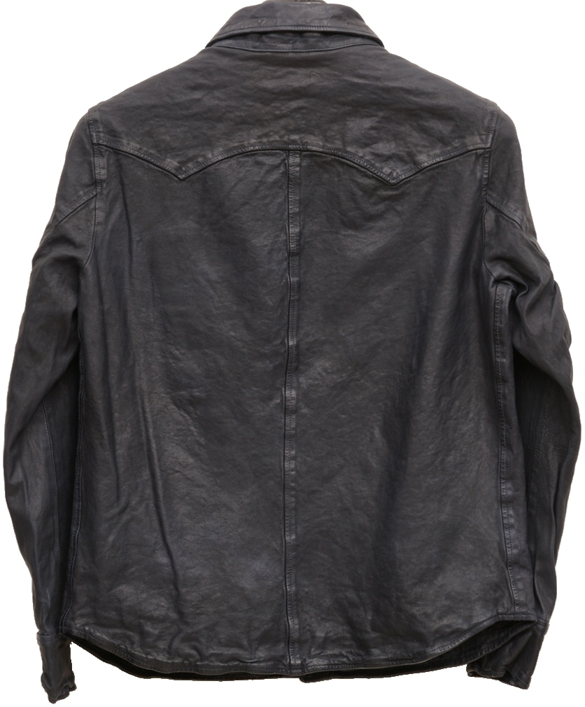 (���ե������) Ralph Lauren ����ǥ��� �쥶�� ���������� �����С������ ��� Leather Western Overshirt Indigo