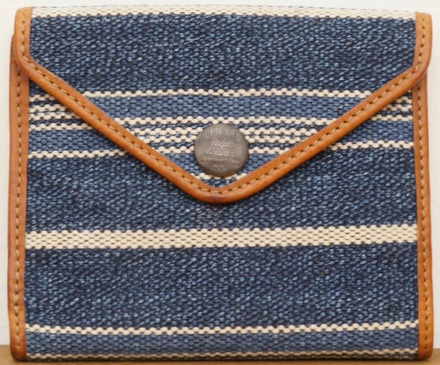 ダブルアールエル) RRL インディゴファブリック x レザー エンベロープ