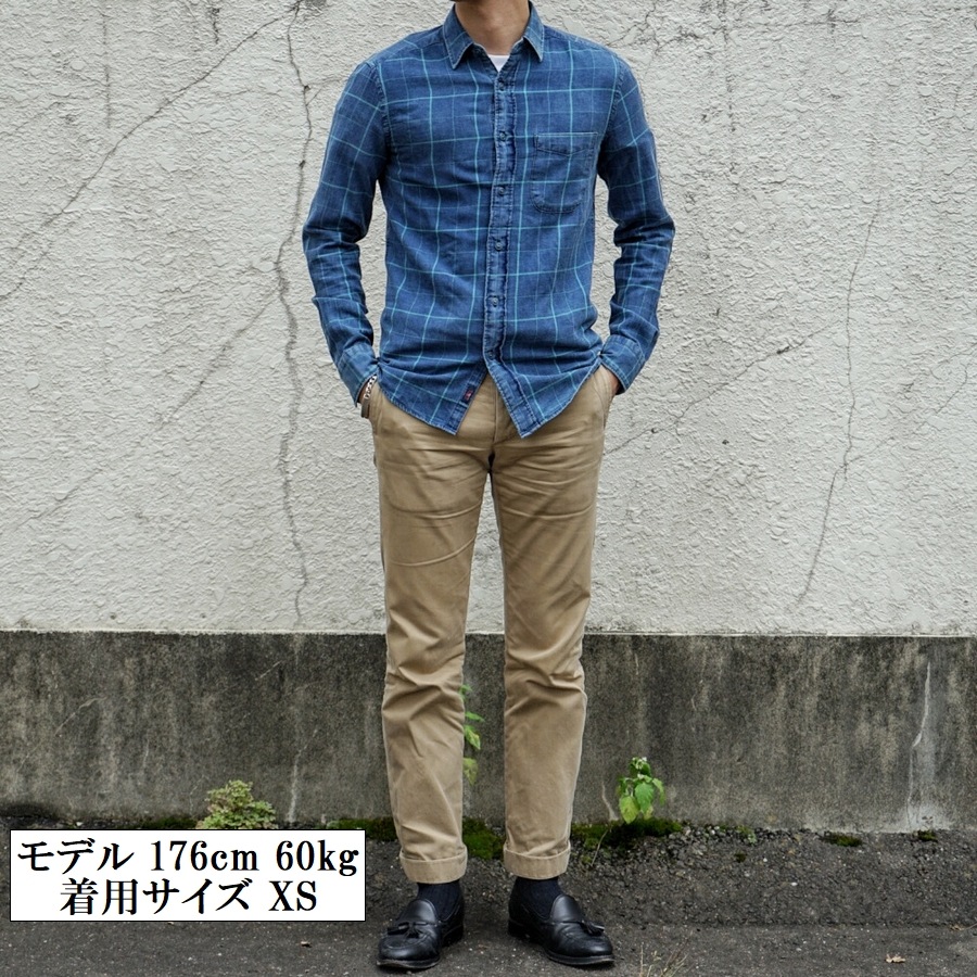 FAHERTY BRAND (�ե���ƥ� �֥���) ����ǥ��� ������ɥ��ڡ��� �����å� ����� �֥롼 ��� Cotton Indigo Windowpane Blue