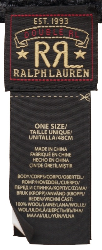 (���֥륢���륨��) RRL ���� ������ ������Ԥ� �˥å� �����å� ����å� ���㥳���� Aran-Knit Merino Wool Watch Cap Charcoal