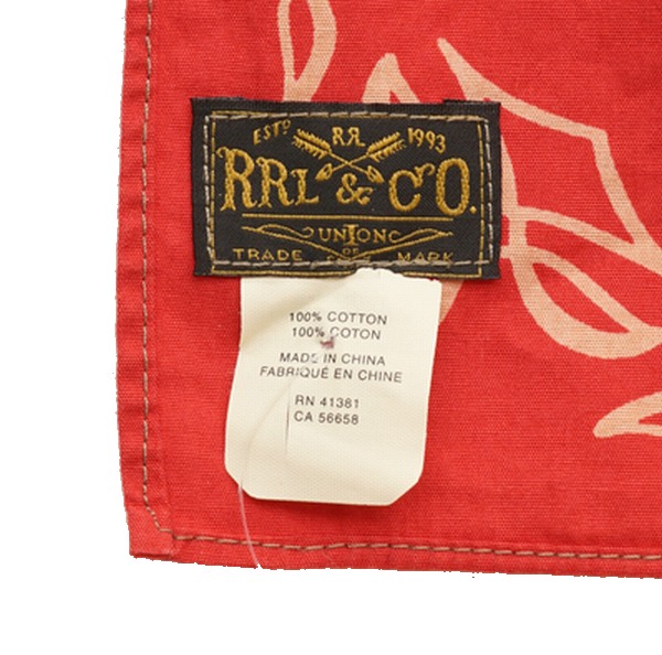 (���֥륢���륨��) RRL �֡��� ���ƥå��� ���åȥ� �Х���� ��å� Boot Stitched Cotton Bandanna