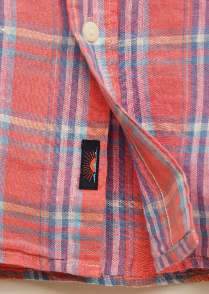 Faherty Brand ファリティ ブランド リネン チェック シャツ コーラル サンゴ 麻 メンズ Faherty Brand トップス Garyu ラルフローレン Rrl通販サイト